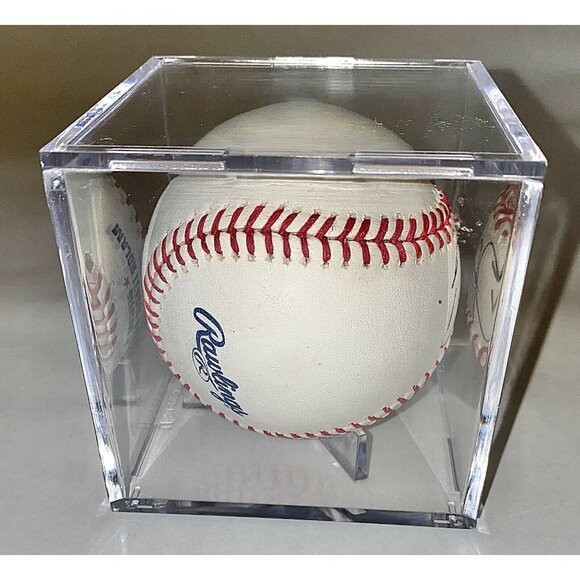 Official Rawlings MLB Baseball Signed By Nate Schierholtz In Clear Display Case - Picture 2 of 6